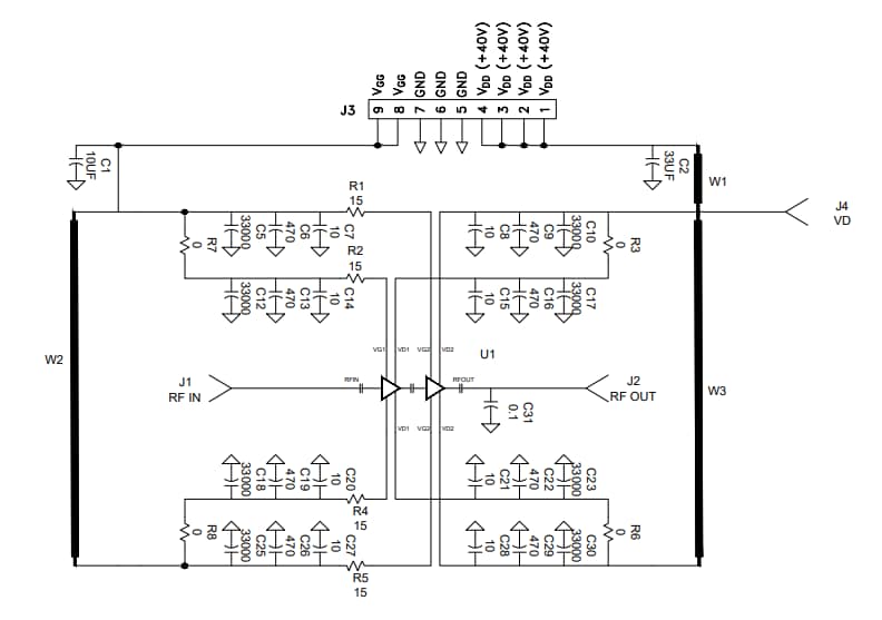 Schematic - MACOM CMPA5259080S-AMP1 Test Board
